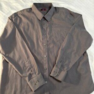 UNTUCKit Mens' 3XL Dark Grey checked pattern long sleeve shirt